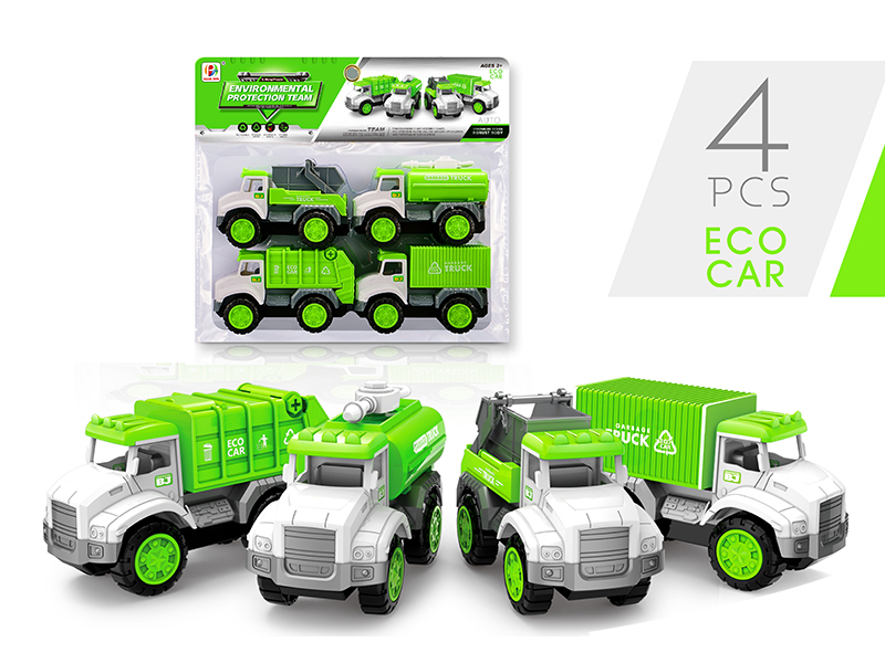 Friction Sanitation Truck 4pcs