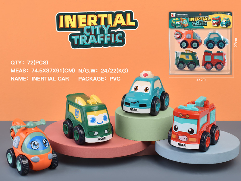 Friction City Traffic Vehicles 4pcs