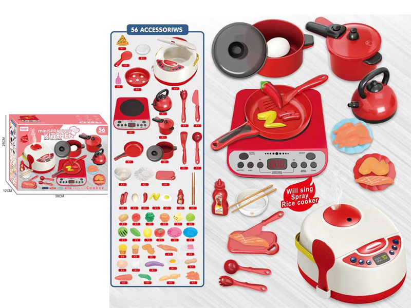 56Pcs Tableware, Kitchen Appliances, Fruits And Vegetables, Toys