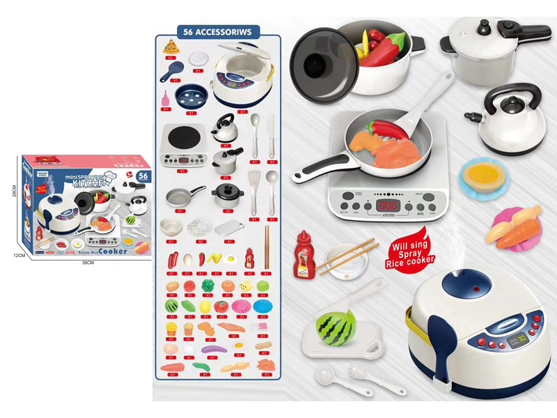 56Pcs Tableware, Kitchen Appliances, Fruits And Vegetables, Toys