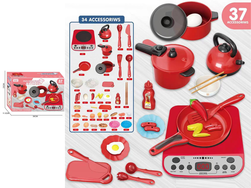 34Pcs Tableware, Kitchen Appliances, Fruits And Vegetables, Toys