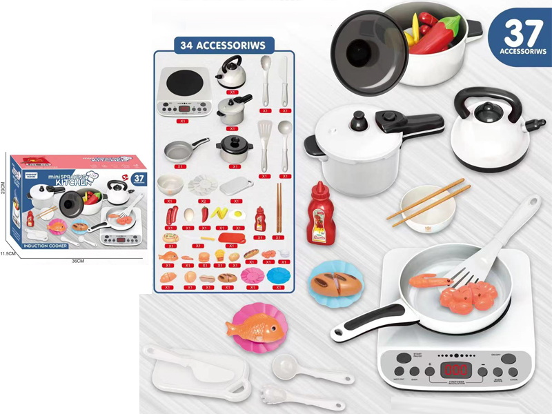 34Pcs Tableware, Kitchen Appliances, Fruits And Vegetables, Toys