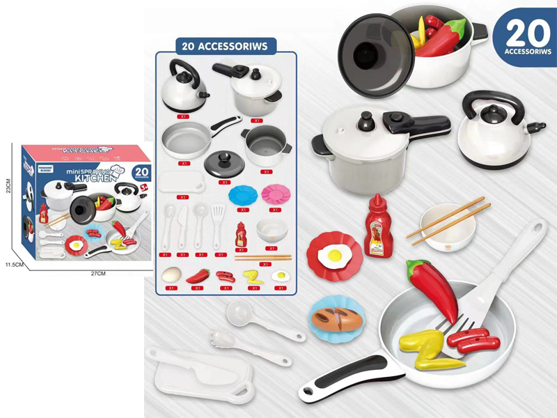 20Pcs Tableware, Kitchen Appliances, Fruits And Vegetables, Toys