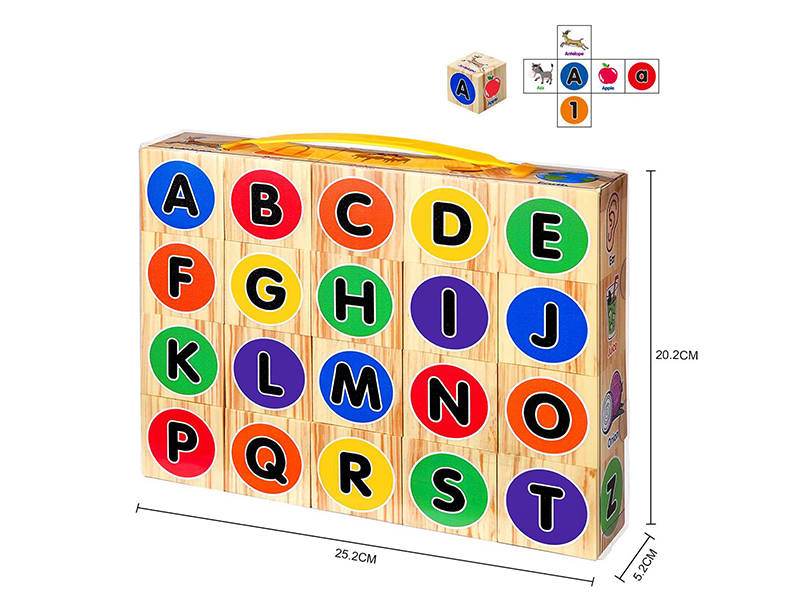 EVA Wood Grain Letters And Numbers Building Blocks 20PCS