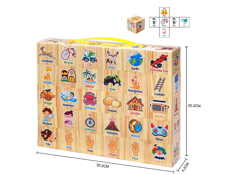 EVA Wood Grain Encyclopedia Building Blocks 30PCS