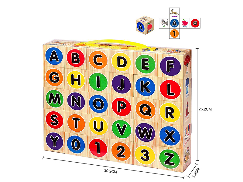 EVA Wood Grain Letters And Numbers Building Blocks 20PCS