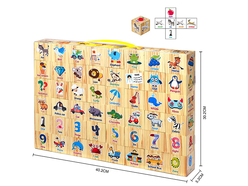 EVA Wood Grain Encyclopedia Building Blocks 48PCS