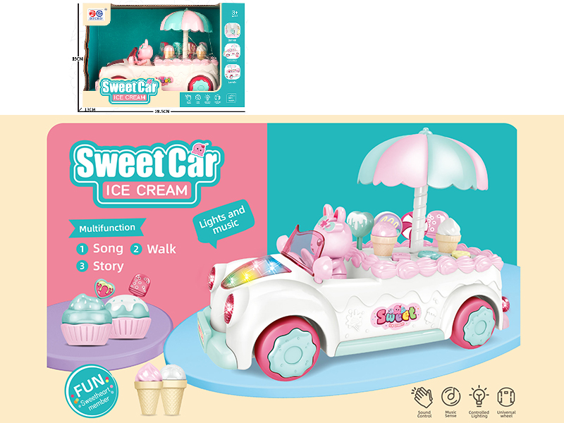Rabbit Ice Cream Sweet Car( Induction,B/O,Light &Music)