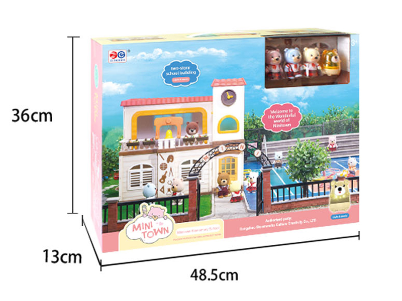 Mini Town Elementary School With Playground