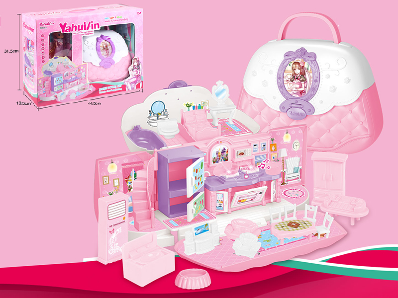 Sweet House Set Multifunctional Handbag With Light And Music