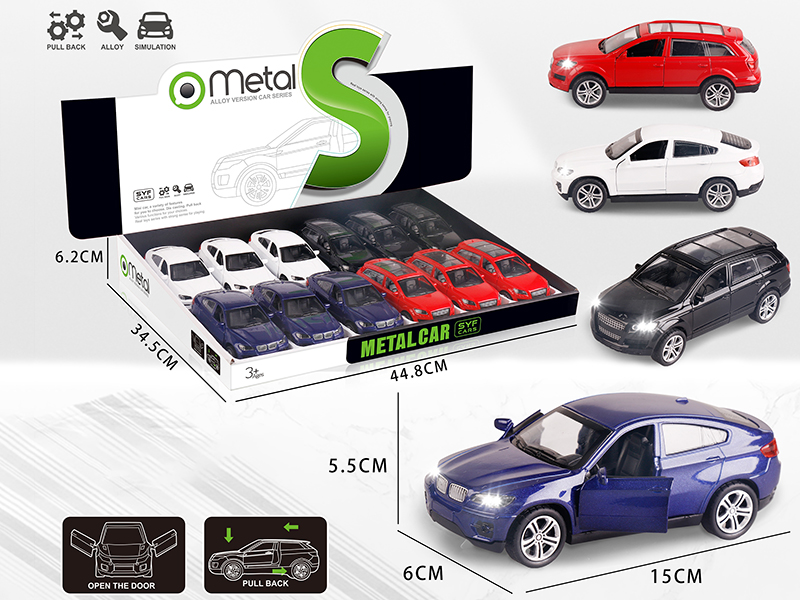 1:32 Alloy Pull Back Car(BMW + Audi)12pcs