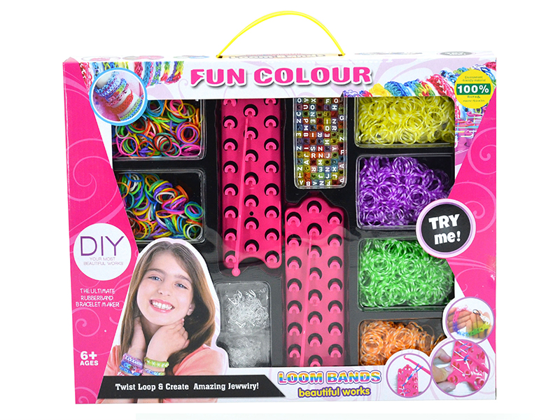 DIY Colorful Rubber Band Bracelet (2400pcs + 2 Weavers)