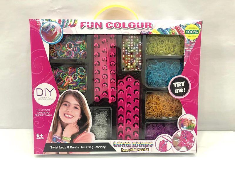 DIY Colorful Rubber Band Bracelet (2400pcs + 2 Weavers)