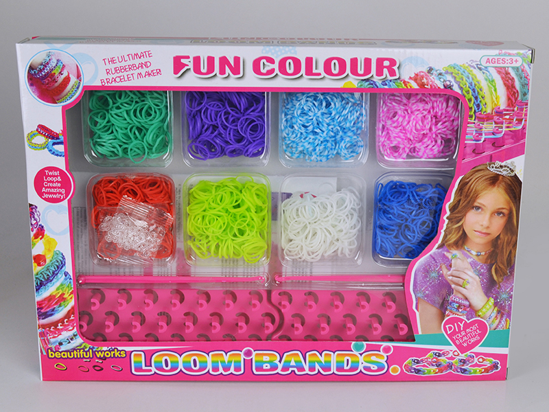 DIY Colorful Rubber Band Bracelet (2400pcs + 2 Weavers)
