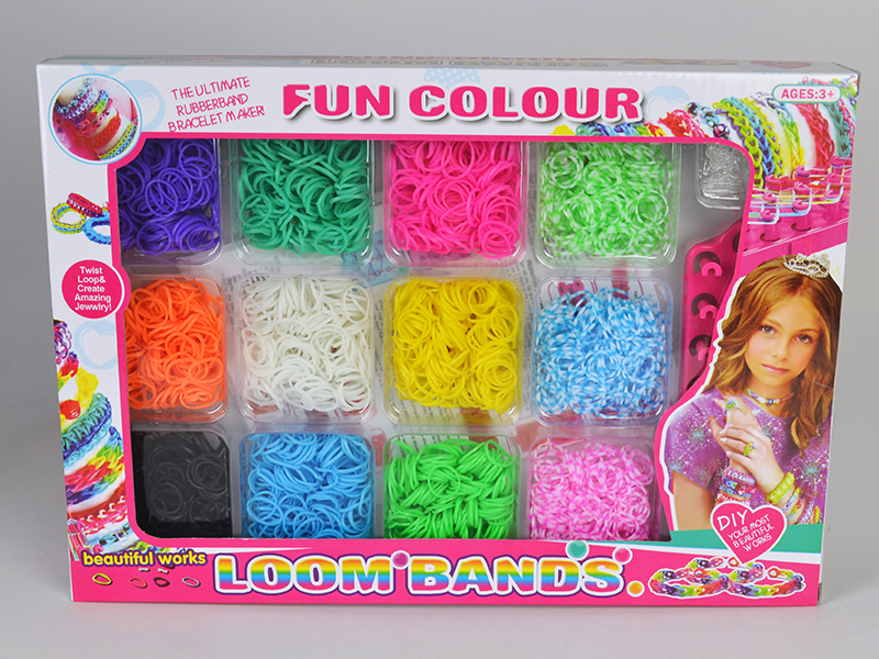 DIY Colorful Rubber Band Bracelet (2400pcs + 1 Weaver)