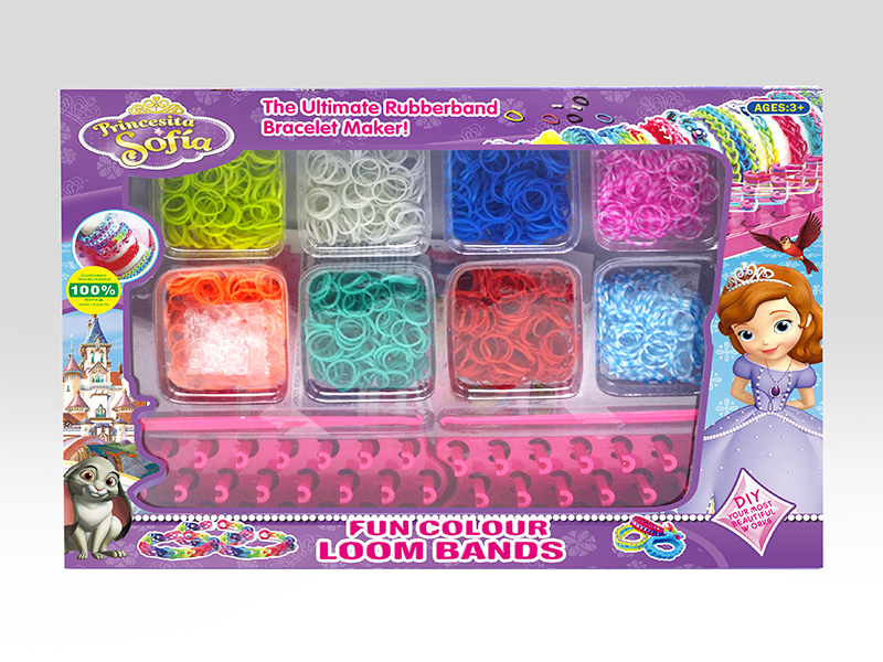 Sophia DIY Colorful Rubber Band Bracelet (1600pcs + 2 Weavers)