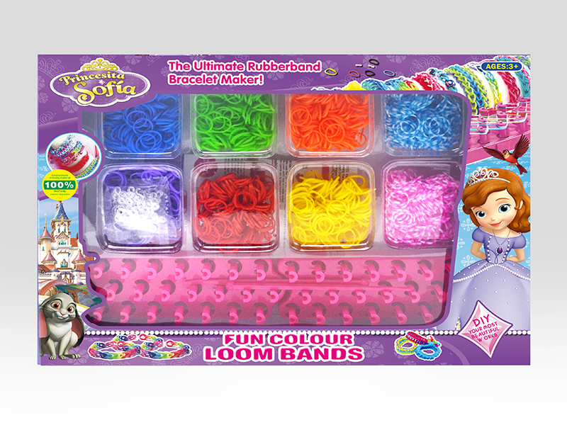 Sophia DIY Colorful Rubber Band Bracelet (1200pcs + 2 Weavers)