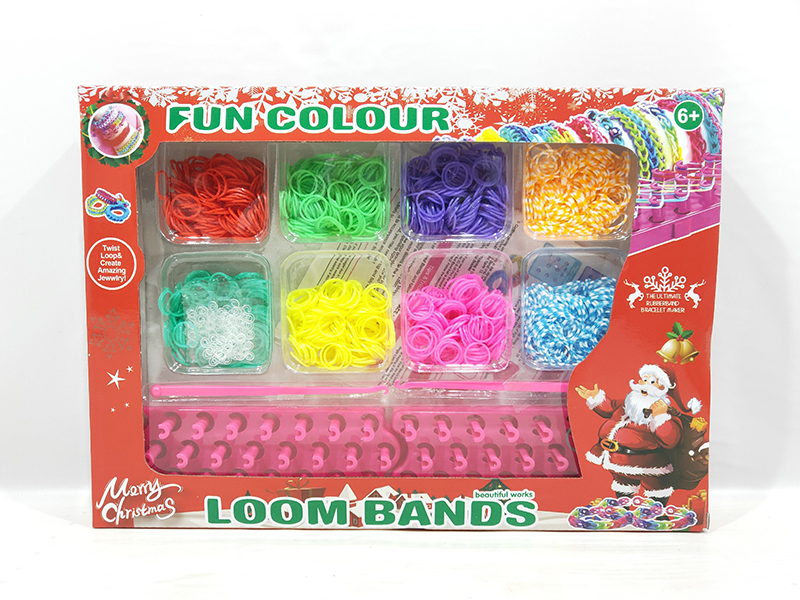 Christmas DIY Colorful Rubber Band Bracelet 1600pcs With 2 Weavers