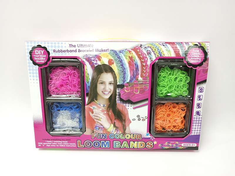 DIY Colorful Rubber Band Bracelet (1600pcs + 2 Weavers)