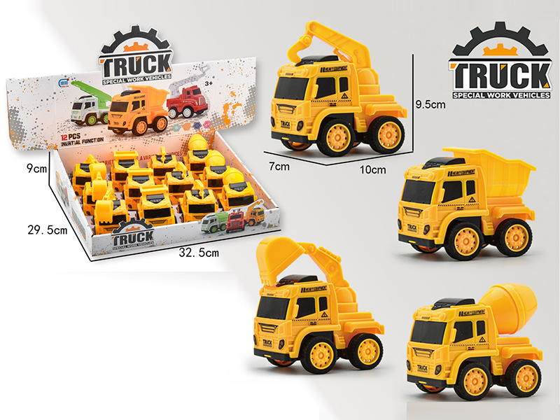 12PCS Friction Engineering Vehicle