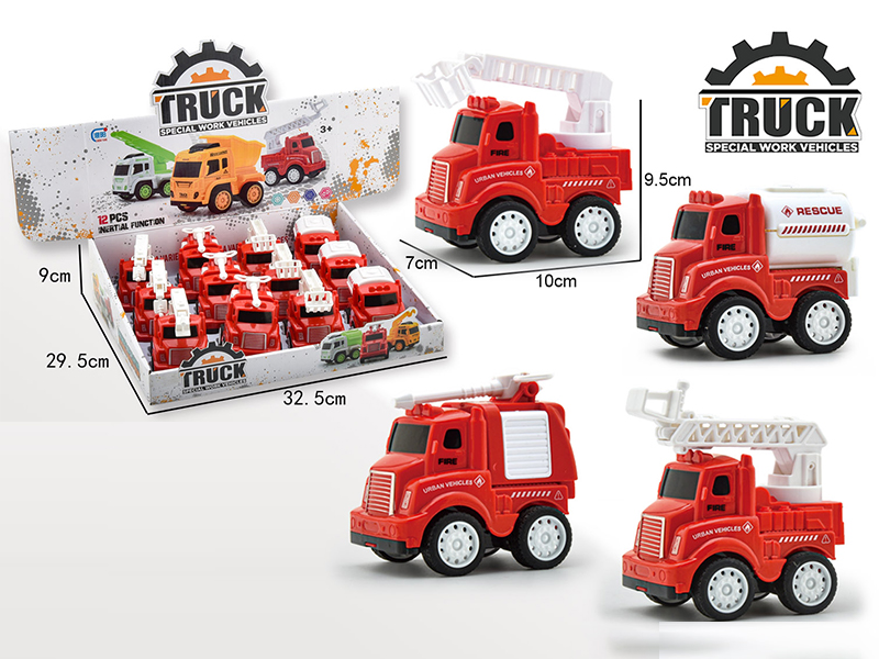 12PCS Friction Fire Engine