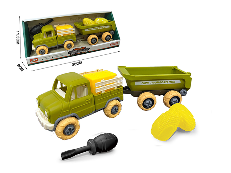 Assemblable Pickup Farm Truck+Grain Truck (With 2 Corn)