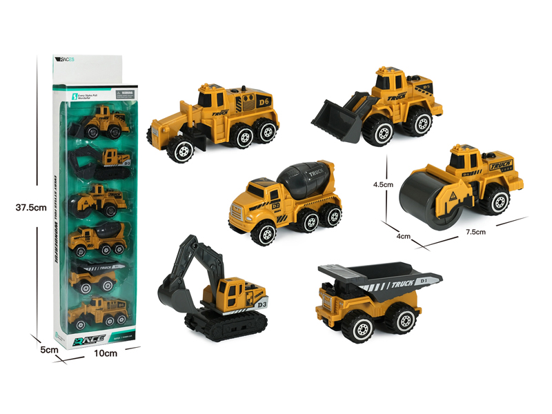 6PCS Slide Engineering Vehicle