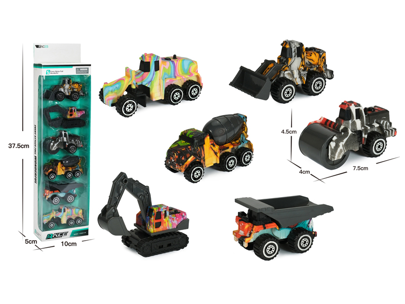 6PCS Slide Engineering Vehicle