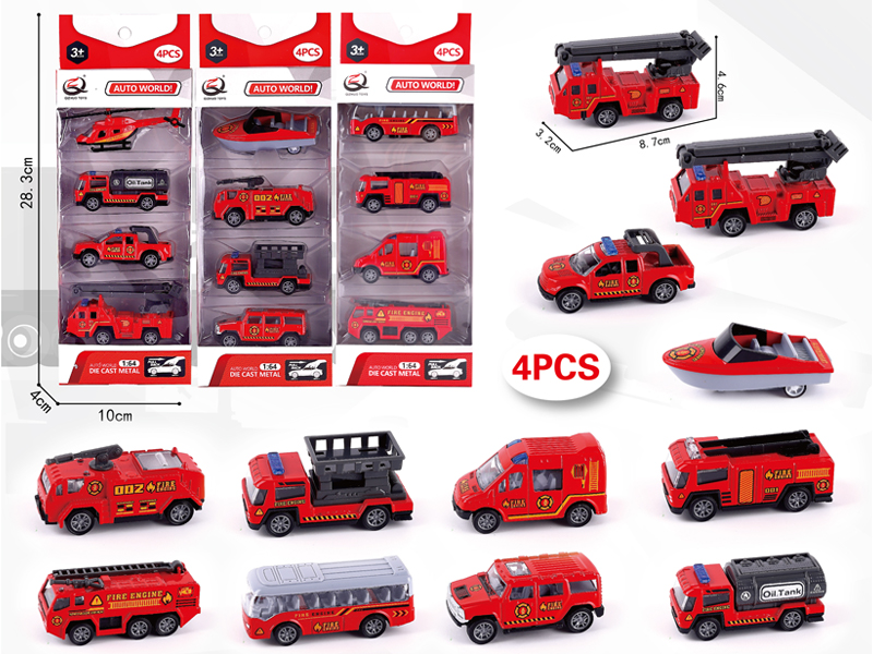 1:64 4Pcs Pull Back Alloy Car
