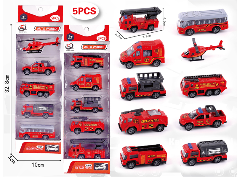 1:64 5Pcs Pull Back Alloy Car