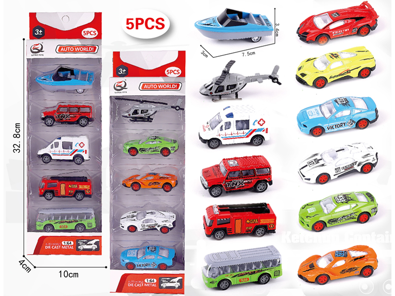 1:64 5Pcs Pull Back Alloy Car