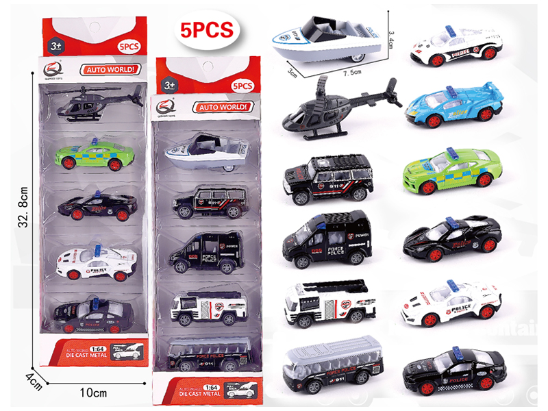 1:64 5Pcs Pull Back Alloy Car