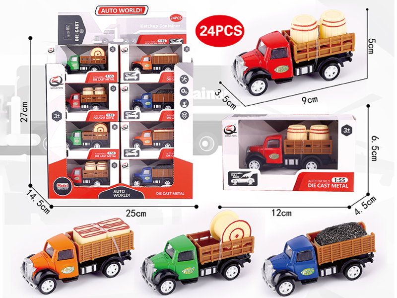 24Pcs 1:55 Pull Back Alloy Car