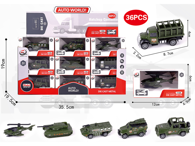 36Pcs 1:64 Pull Back Alloy Car