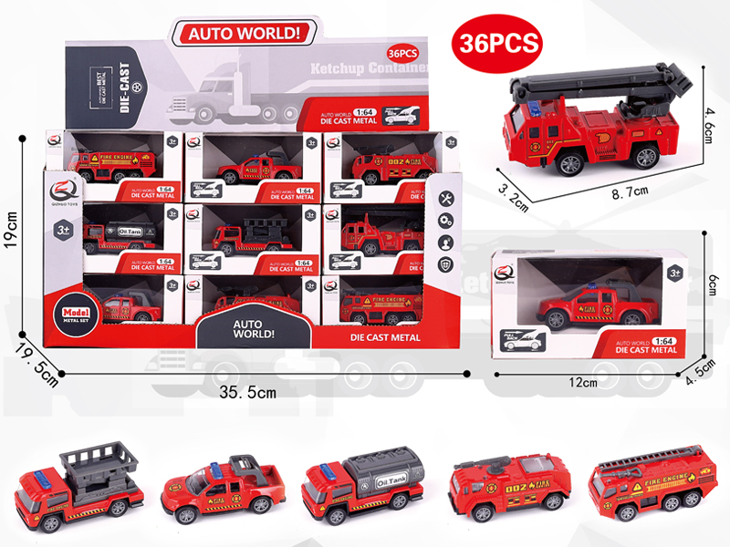 36Pcs 1:64 Pull Back Alloy Car