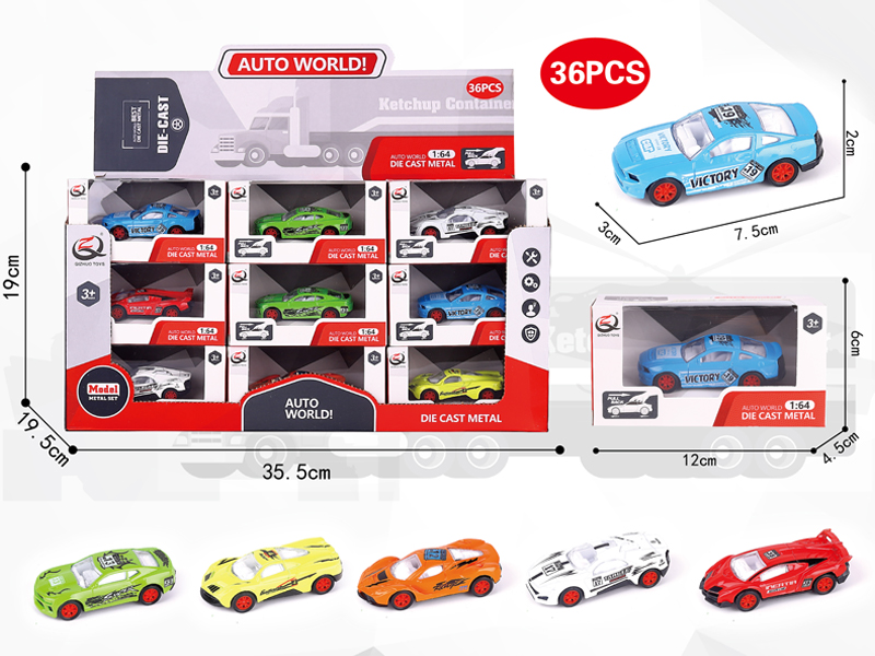 36Pcs 1:64 Pull Back Alloy Car