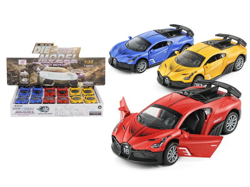 12Pcs 1:32 Pull Back Alloy Car Model Bugatti