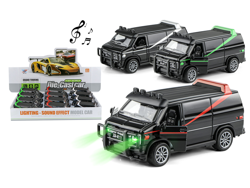 12Pcs 1:32 Pull Back Alloy Car James Gmc With Light And Music