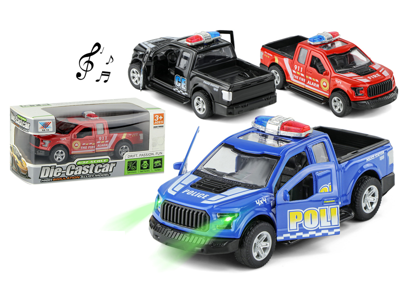 1:32 Pull Back Alloy Ford Pickup Police Car With Light And Music