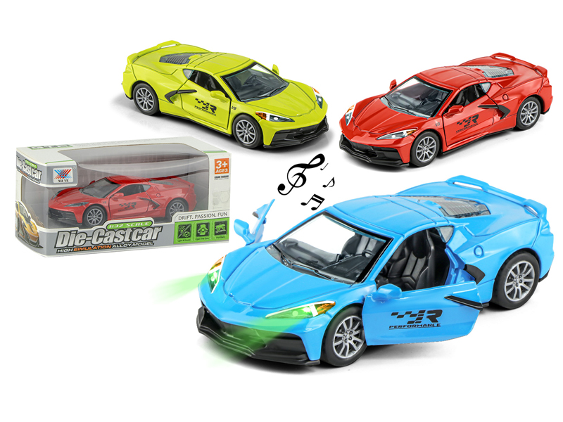 1:32 Pull Back Alloy Alloy Corvette With Light And Music