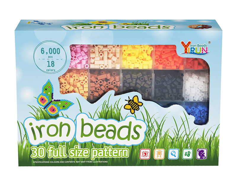 6000pcs 18 Colors Iron Beads Set  + 3 Nail Boards