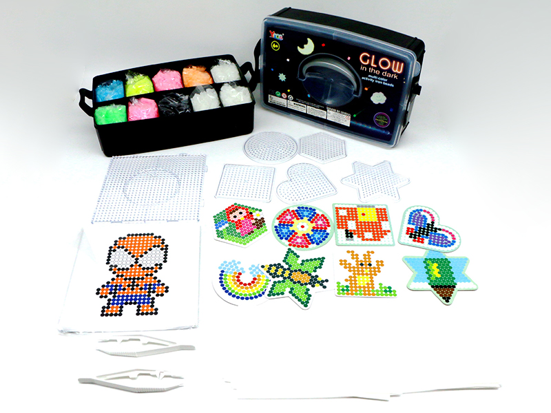 9000pcs Glow In The Dark Multicolor Iron Beads + 1000pcs Black Iron Beads