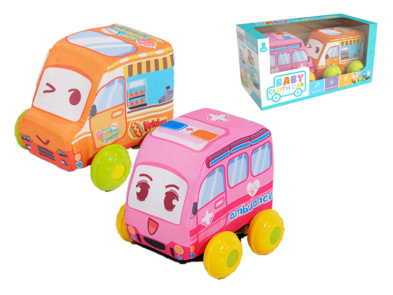 Pull Back Baby Cloth Car 2pcs