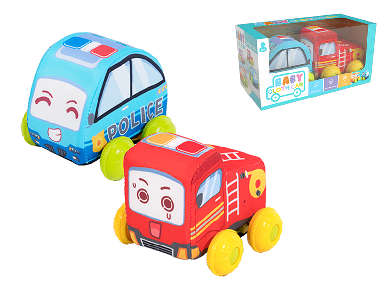 Pull Back Baby Cloth Car 2pcs