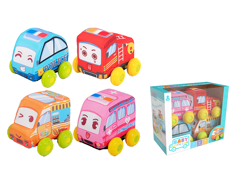 Slide Cartoon Cloth Car 4pcs
