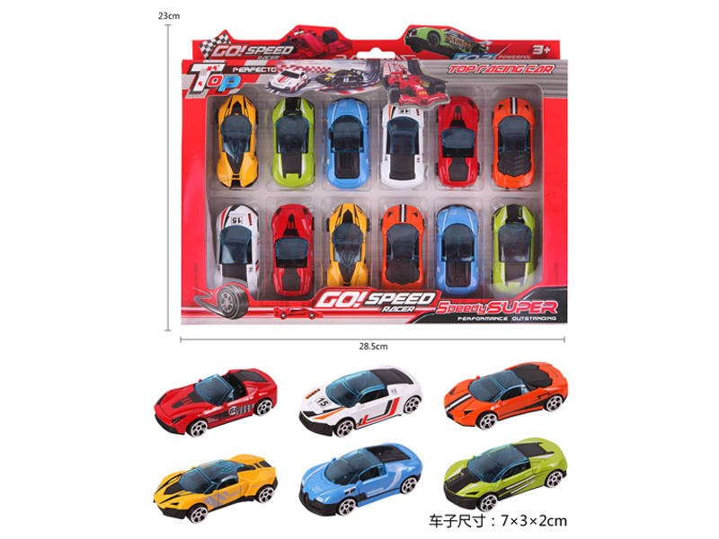 12PCS Slide Alloy Racing Car Set Type B