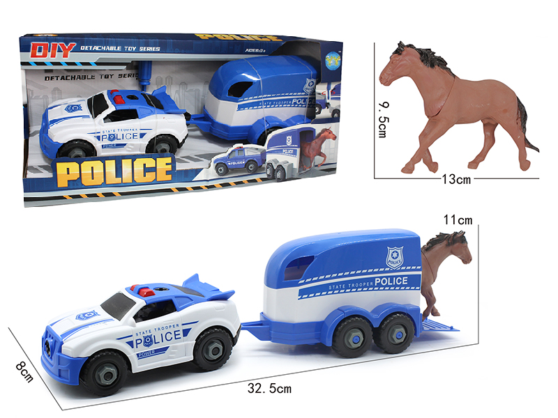 DIY Assembly Slide Sports Car  + Carriage + Vinyl Simulated Horse