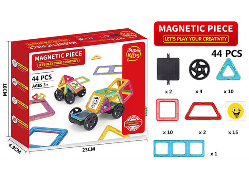 Transparent Magnetic Tiles Building Blocks 44pcs