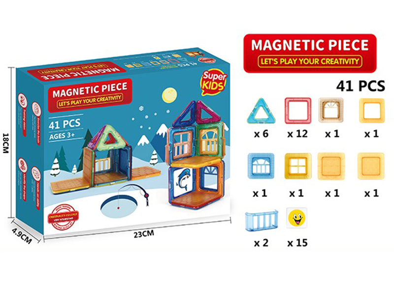 Transparent Magnetic Tiles Building Blocks 41pcs