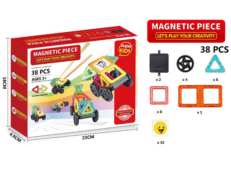 Transparent Magnetic Tiles Building Blocks 38pcs